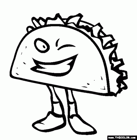 Taco Coloring Page | Free Taco Online Coloring