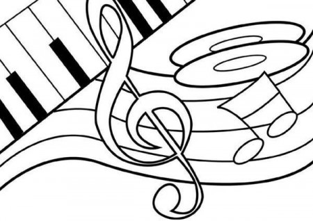 Music Notes on Piano Coloring Page: Music Notes on Piano ...