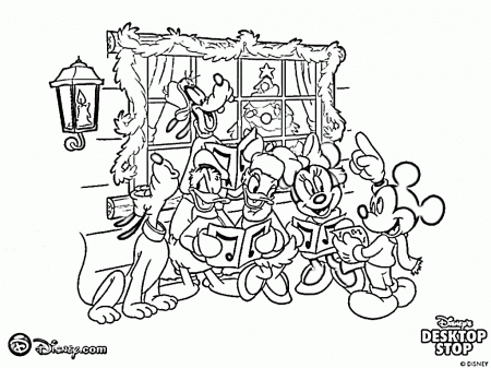 Minnie Mouse Christmas Coloring Page