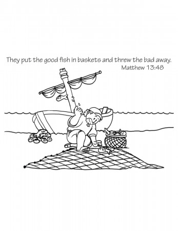 Free Bible Coloring Page A Fisherman's Net