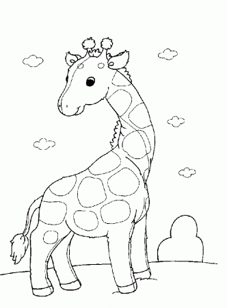 Giraffe Coloring Pages For Kids : Splinted Giraffe Coloring Page ...