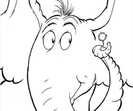 Printable Dr Seuss Round Elephant Horton Coloring Pages - LifeSupp.com