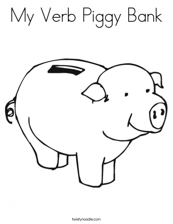 My Verb Piggy Bank Coloring Page - Twisty Noodle