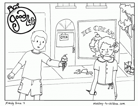 Printable Coloring Page about "Goodness" for Kids