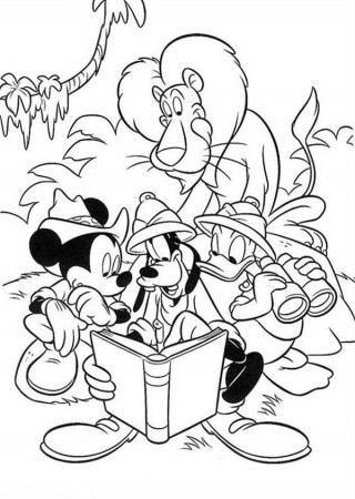 Mickey Mouse Safari Coloring Pages Reading Instruction in the Book ...