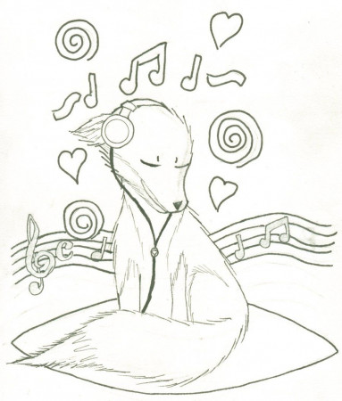 Best Photos of Music Coloring Page Say That - Cute Foxes Coloring ...