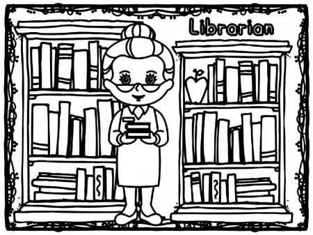 Librarian coloring pages