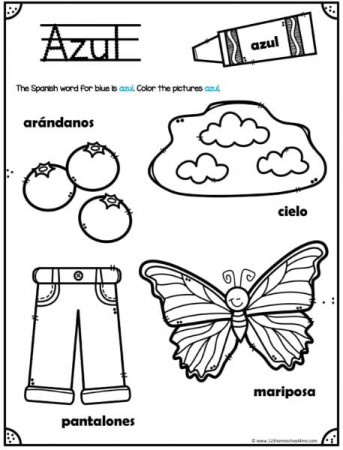 FREE Printable Spanish Colors Worksheet for kindergarten