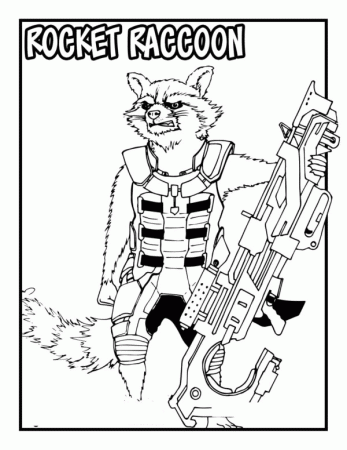 Cool Rocket Raccoon Coloring Pages - Guardians of the Galaxy Coloring Pages  - Coloring Pages For Kids And Adults