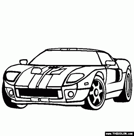 Ford GT Coloring Page | Free Ford GT Online Colori | Ford gt, Ford mustang  gt, Color
