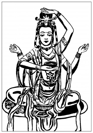 India shiva thick lines - India Adult Coloring Pages