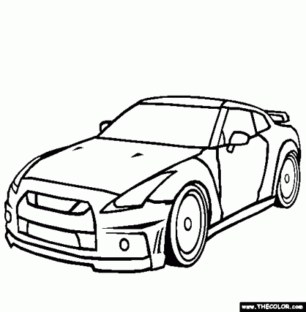 Nissan GTR Coloring Page | Free Nissan GTR Online