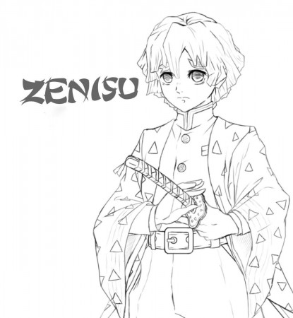 Zenitsu Coloring Pages - Demon Slayer Coloring Pages - Coloring Pages For  Kids And Adults