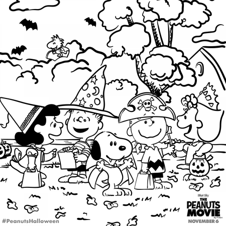 Make the gang even more colorful this Halloween. | Snoopy coloring pages, Halloween  coloring pages, Halloween coloring