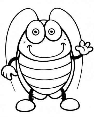Printable Lovely Cockroach coloring page for both aldults and kids.