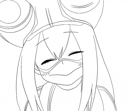 tsuyu asui smiling Coloring Page - Anime Coloring Pages