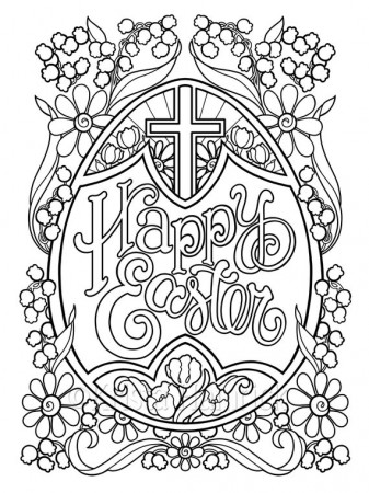 Happy Easter Egg Coloring Page in Two Sizes 8.5X11 and 5X7 for - Etsy