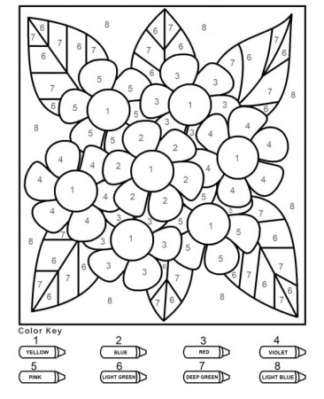 Normal Flowers Color by Number Coloring Page - Free Printable Coloring Pages  for Kids