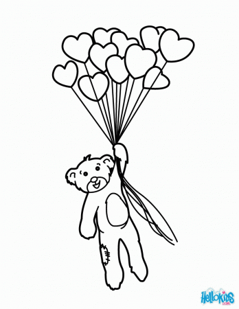VALENTINE'S DAY coloring pages - Bunch of heart balloons