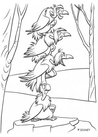 THE JUNGLE BOOK 2 Disney movie coloring books - VULTURES of the Jungle
