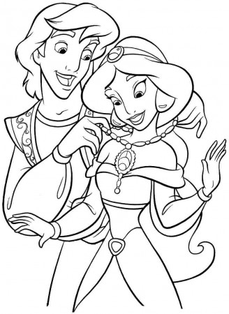 disneys aladdin and princess jasmine coloring pages | Only ...