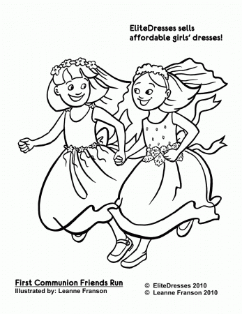 First Communion Dress Coloring Pages - Free and Printable