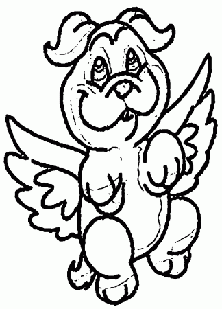 Angel Pug Large Pic Coloring Page | Wecoloringpage