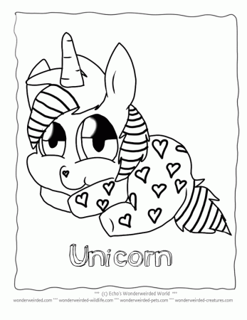 Unicorn Cartoon Coloring Pages, Echo's Free Unicorn Coloring ...