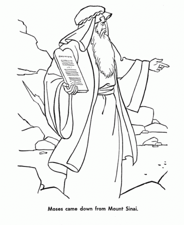 Bible Story characters Coloring Page Sheets - Moses and the Ten ...