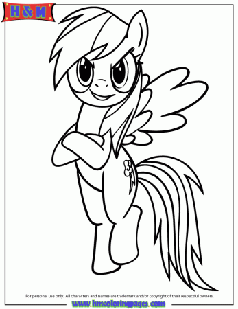My Little Pony Rainbow Dash Flying Coloring Pages - HiColoringPages