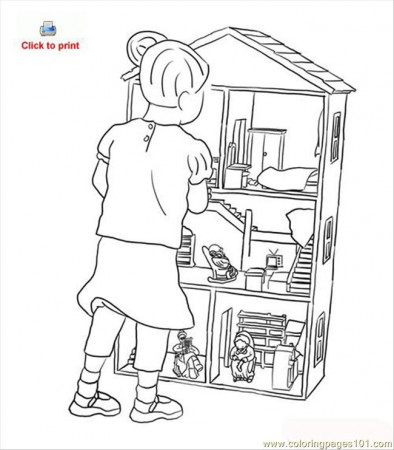 Doll House Coloring Page Coloring Page - Free Houses Coloring ...