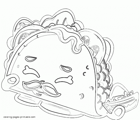 Shopkins coloring pages to print out. Taco Terrie || COLORING ...