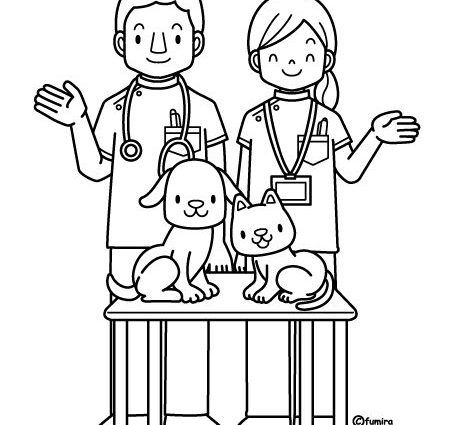 veterinarian-coloring-pages | www.pavingmaze.com