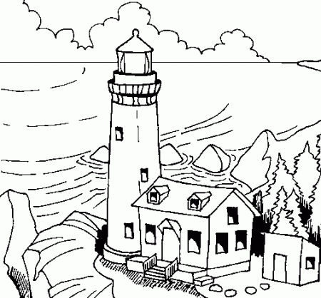 Lighthouses, Dibujo and Coloring pages