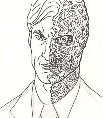 Harvey Dent (The Dark Knight ) - Two Face Coloring Pages
