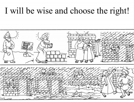 The wise and foolish man - coloring sheets