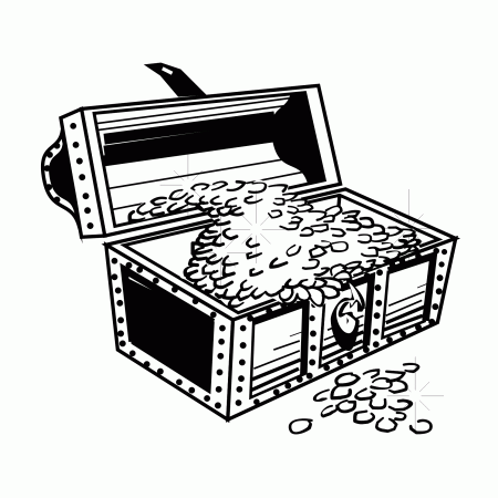 Open Treasure Chest Coloring Page