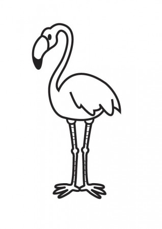 Flamingo Outline Clipart - Clipart Kid