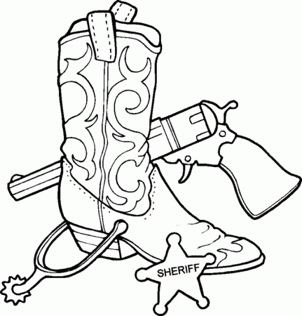 Cowboy Coloring Pages, Western Coloring Pages, Boots Coloring