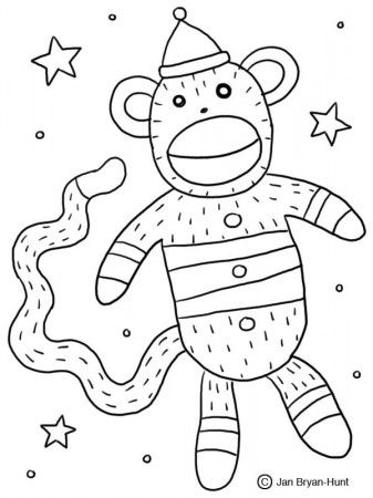 Free Printable Sock Monkey Coloring Pages | Cooloring.com