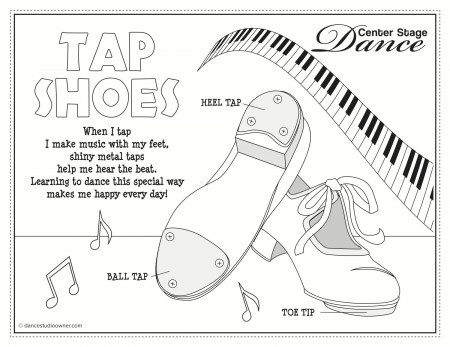 Tap - Tap Shoes Coloring Sheet | Dance Dance Dance | Pinterest ...