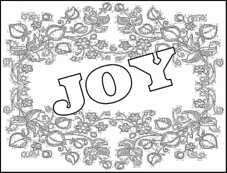 Coloring Page Of The Word Joy - Coloring Pages For All Ages