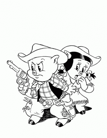 Porky Pig Is The Hero Coloring Pages - Looney Tunes cartoon ...