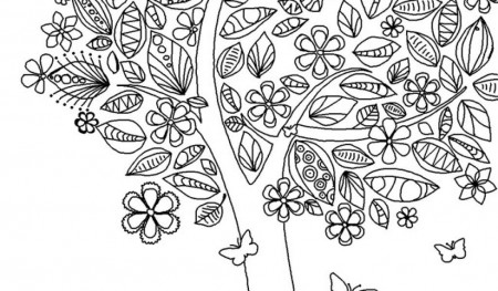 tree coloring pages for adults | Clipart Image Collection