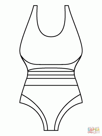 One Piece Swimsuit Emoji coloring page | Free Printable Coloring Pages