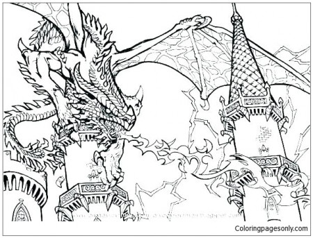 Dungeons And Dragons Coloring Pages - Dragon Coloring Pages - Coloring Pages  For Kids And Adults