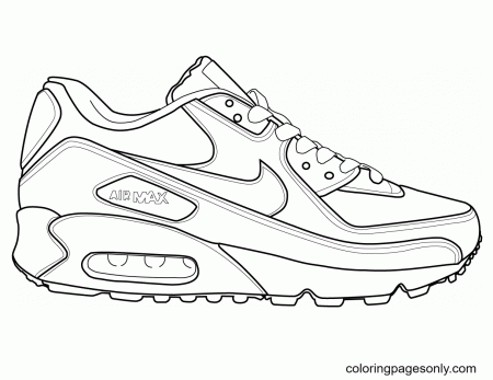Air Max Shoes Coloring Pages - Shoe Coloring Pages - Coloring Pages For  Kids And Adults