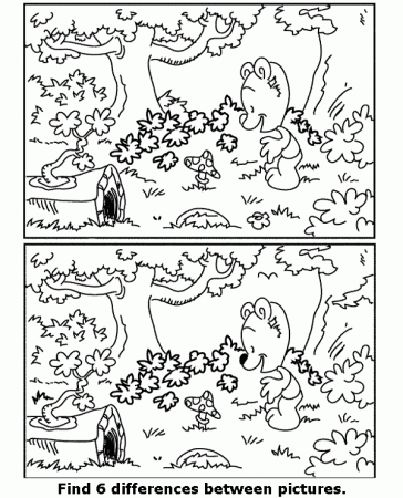 Medium spot the difference worksheet - forest