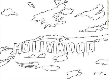Hollywood Sign Coloring Page for Kids - Free USA Printable Coloring Pages  Online for Kids - ColoringPages101.com | Coloring Pages for Kids