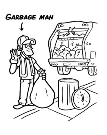 Garbage Man And Garbage Truck Coloring Pages - Download & Print ...
